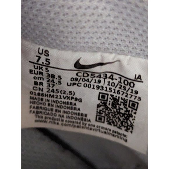 Nike Court Vision Low Triple White CD5434-100 Women Shoes Size 7.5 - Picture 9 of 9